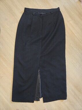 H.E.R. Black Women's Midi Pencil Skirt with Front Vent